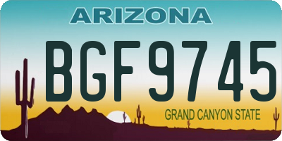 AZ license plate BGF9745