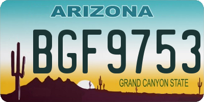 AZ license plate BGF9753