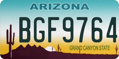 AZ license plate BGF9764