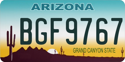 AZ license plate BGF9767