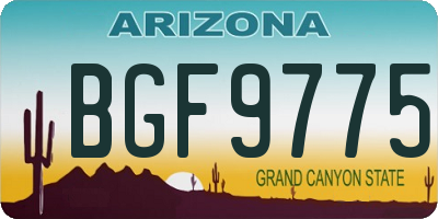 AZ license plate BGF9775