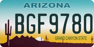 AZ license plate BGF9780