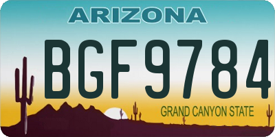 AZ license plate BGF9784