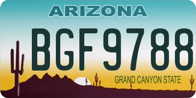 AZ license plate BGF9788