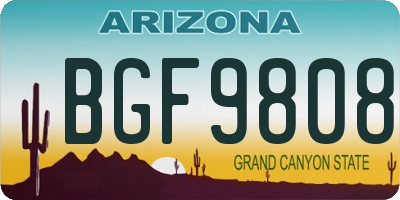 AZ license plate BGF9808