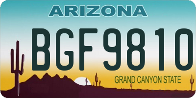AZ license plate BGF9810