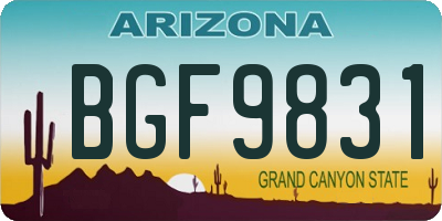 AZ license plate BGF9831