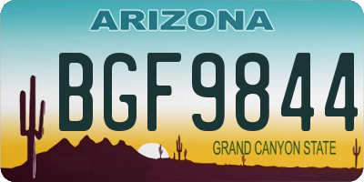 AZ license plate BGF9844
