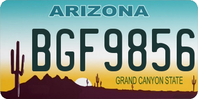 AZ license plate BGF9856