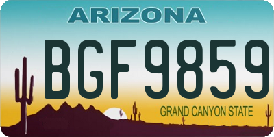 AZ license plate BGF9859