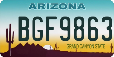 AZ license plate BGF9863