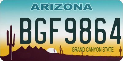 AZ license plate BGF9864