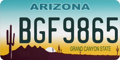 AZ license plate BGF9865