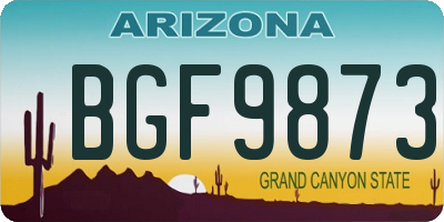 AZ license plate BGF9873