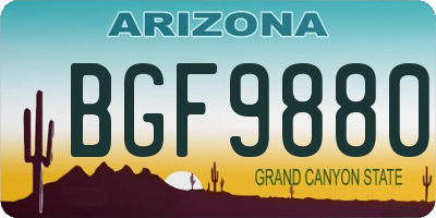 AZ license plate BGF9880