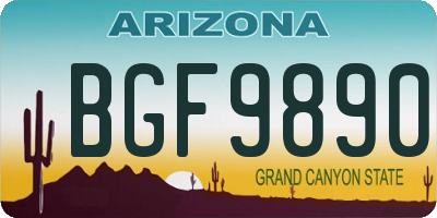 AZ license plate BGF9890