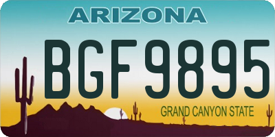 AZ license plate BGF9895