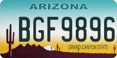 AZ license plate BGF9896
