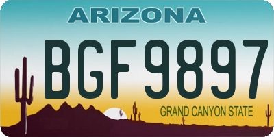 AZ license plate BGF9897