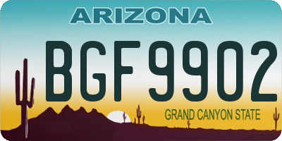 AZ license plate BGF9902