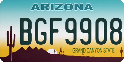 AZ license plate BGF9908