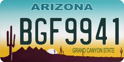 AZ license plate BGF9941