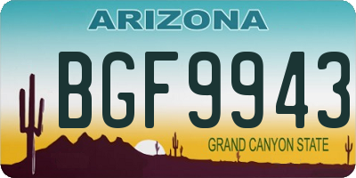 AZ license plate BGF9943