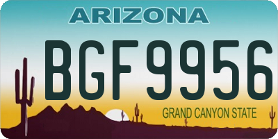 AZ license plate BGF9956
