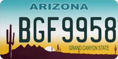 AZ license plate BGF9958