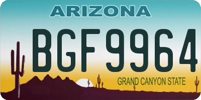AZ license plate BGF9964