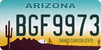 AZ license plate BGF9973