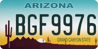 AZ license plate BGF9976