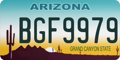 AZ license plate BGF9979