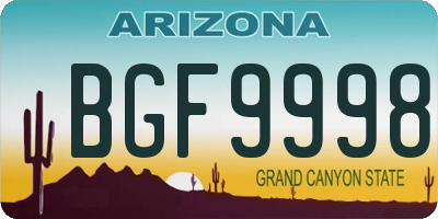 AZ license plate BGF9998