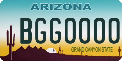 AZ license plate BGG0000
