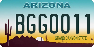 AZ license plate BGG0011