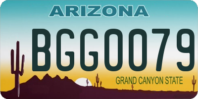 AZ license plate BGG0079