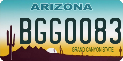 AZ license plate BGG0083