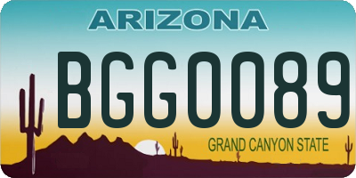AZ license plate BGG0089