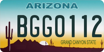 AZ license plate BGG0112
