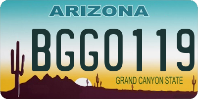 AZ license plate BGG0119