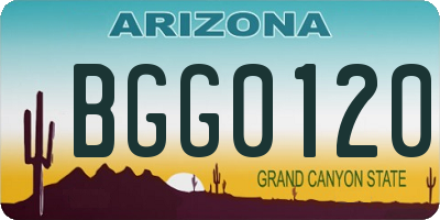 AZ license plate BGG0120