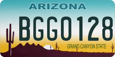AZ license plate BGG0128