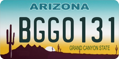 AZ license plate BGG0131