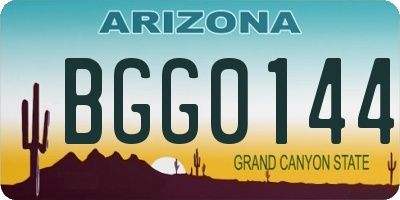 AZ license plate BGG0144