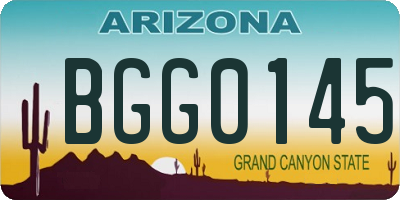 AZ license plate BGG0145