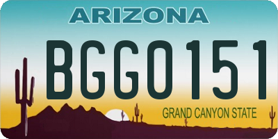AZ license plate BGG0151