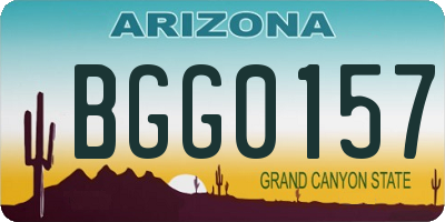 AZ license plate BGG0157
