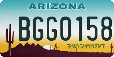 AZ license plate BGG0158