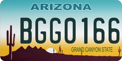 AZ license plate BGG0166